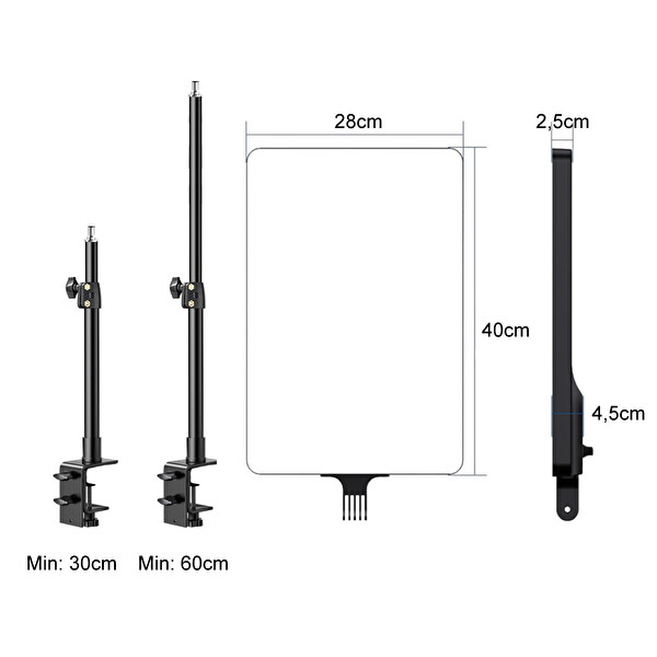 GDX P300TS BiColor Profesyonel Youtuber 80 W İkili Masaüstü Yayıncı Işık Seti