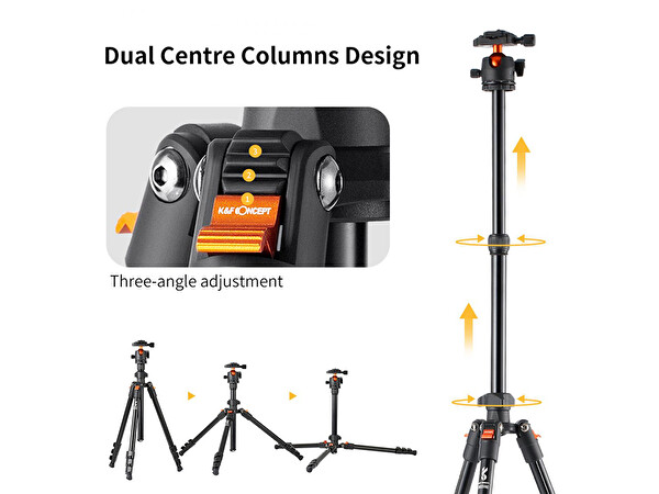 K&F Concept BI234M KF09.101 116 CM Katlanabilir Tripod