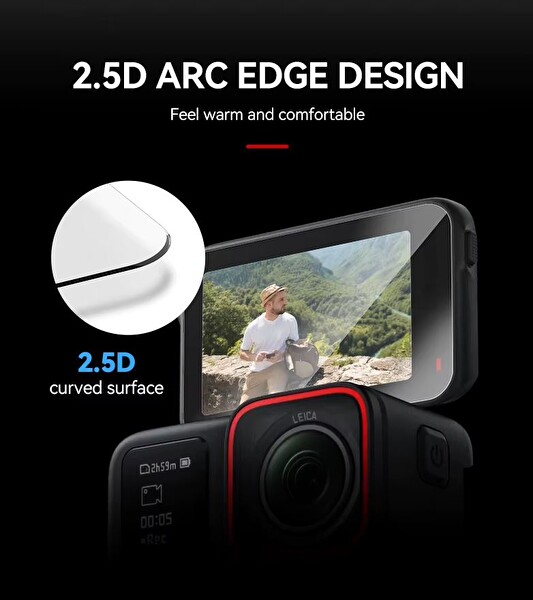 Ayex Insta360 Ace - Ace Pro Uyumlu Temperli Cam Ekran ve Lens Koruyucu Set