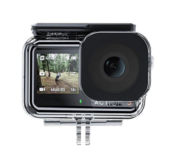 Ayex DJI Osmo Action 3/4/5 Pro Uyumlu 45 M Dalış Anti-Fog Hızlı Kilit Su Geçirmez Koruma Kılıfı