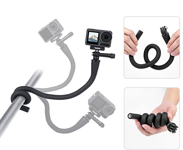 Ayex 52 CM Esnek Kamera Montaj Kolu – GoPro Insta360 DJI Uyumlu