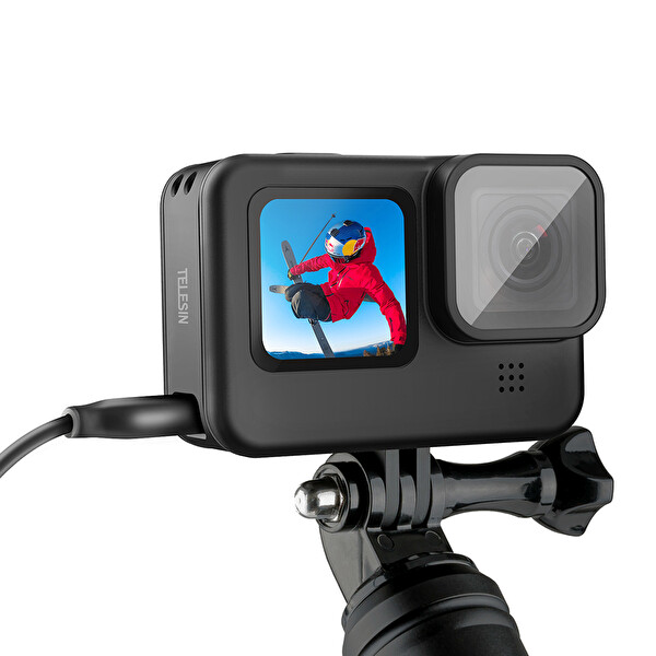 Ayex Telesin GP-CLC-901 Şarj Portlu Batarya Kapağı - GoPro Hero 9 10 11 12 13 Uyumlu