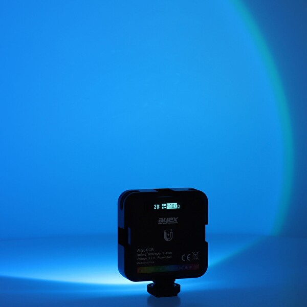 Ayex RGB Led Video Işık W-S6 - 45 LED 20 Efekt 2000 mAh Şarjlı Manyetik