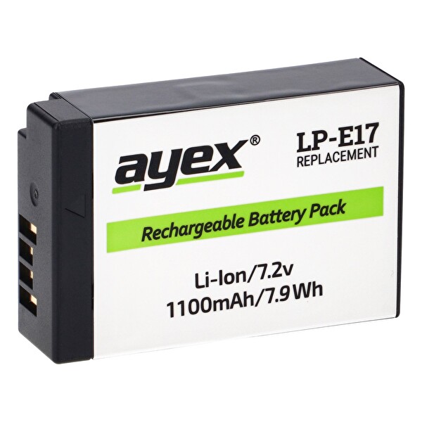 Ayex LP-E17 Canon EOS RP/R100/R50/R8/77D/750D/760D/800D/850D/M3/M5/M6 Mark II Uyumlu Kamera Bataryası