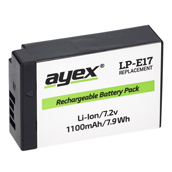 Ayex LP-E17 Canon EOS RP/R100/R50/R8/77D/750D/760D/800D/850D/M3/M5/M6 Mark II Uyumlu Kamera Bataryası