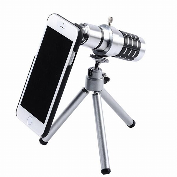 Evimdeyokyok iPhone 5 5S - iPhone 4 4S Uyumlu Alüminyum 14X Optik Zoom Yakından Görüntü Çekme Dürbün