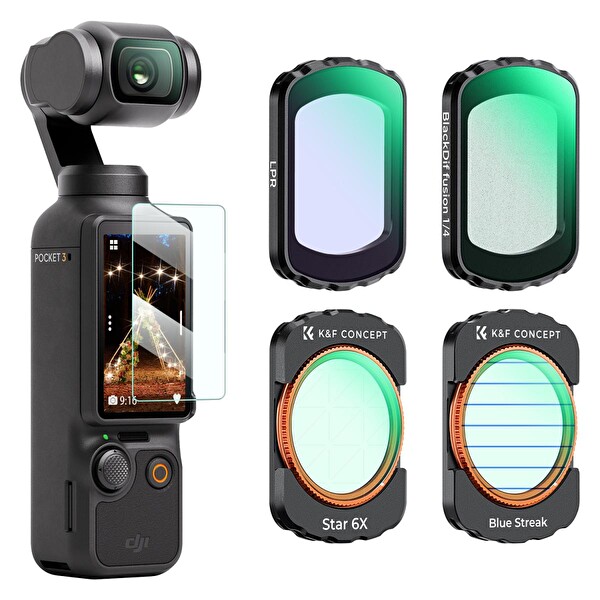 K&F Concept Magnetic 4'lü Efekt DJI Osmo Pocket 3 Combo Uyumlu Lens Filtresi Seti