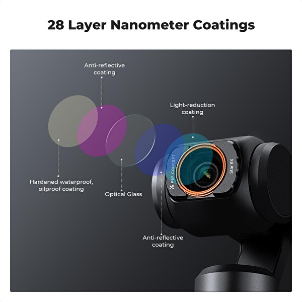 K&F Concept Magnetic 4'lü Efekt DJI Osmo Pocket 3 Combo Uyumlu Lens Filtresi Seti