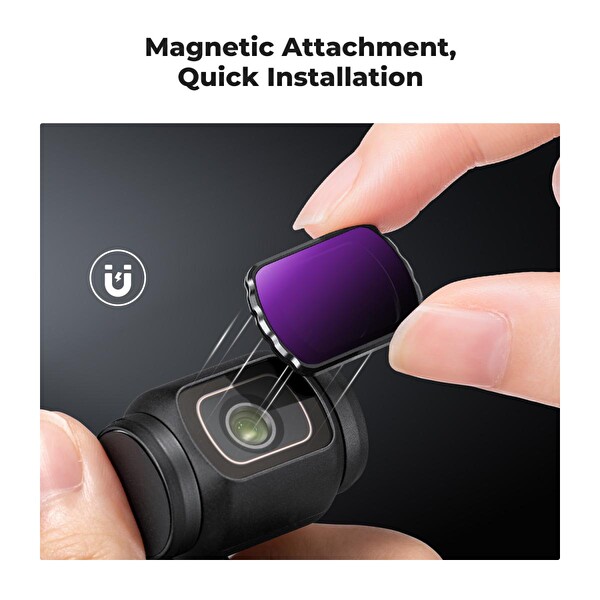 K&F Concept Magnetic CPL + ND16+ ND64 + ND256 DJI Osmo Pocket 3 Combo Uyumlu Lens Filtresi