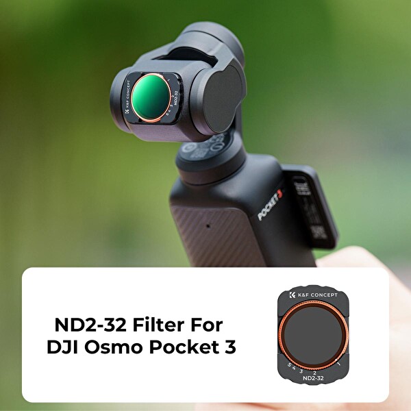K&F Concept Magnetic Variable ND2-32 DJI Osmo Pocket 3 Combo Uyumlu Lens Filtresi