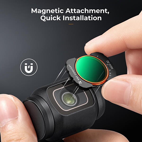K&F Concept Magnetic Variable ND2-32 DJI Osmo Pocket 3 Combo Uyumlu Lens Filtresi