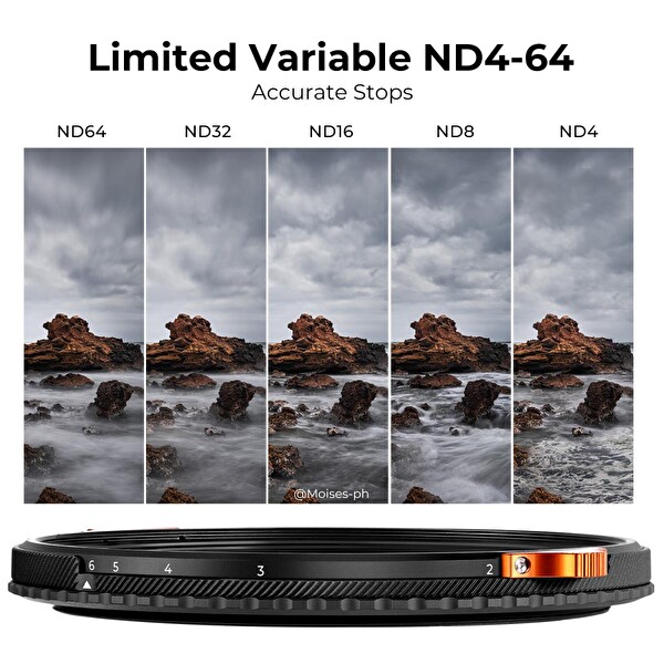 K&F Concept 72 MM CPL - ND4-ND64 2-6 Stop Variable Nano-X Serisi 2in1 Lens Filtresi