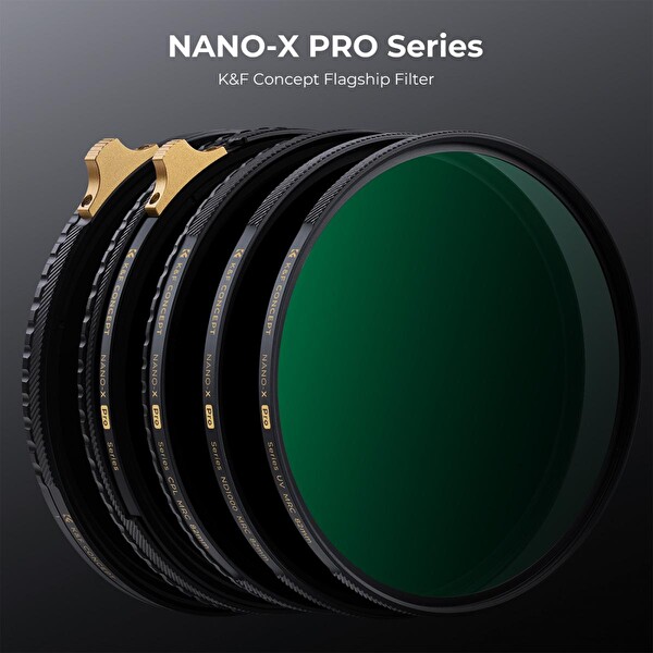 K&F Concept 72 mm CPL Filtre, HD Ultra İnce Pirinç Çerçeve, 36 Katmanlı Yansıma Önleyici Yeşil Film, Nano-X PRO Serisi