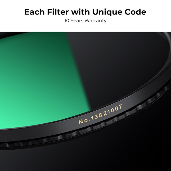 K&F Concept 72 mm CPL Filtre, HD Ultra İnce Pirinç Çerçeve, 36 Katmanlı Yansıma Önleyici Yeşil Film, Nano-X PRO Serisi