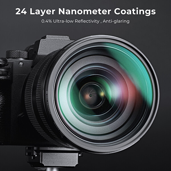 K&F CONCEPT 58mm Siyah Sis 1/8 Nano-a Serisi Filtre