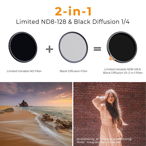 K&F CONCEPT 72mm Black Mist 1/4 + ND8-128 Varıable Nano-X Serisi Filtre ( Değişken )