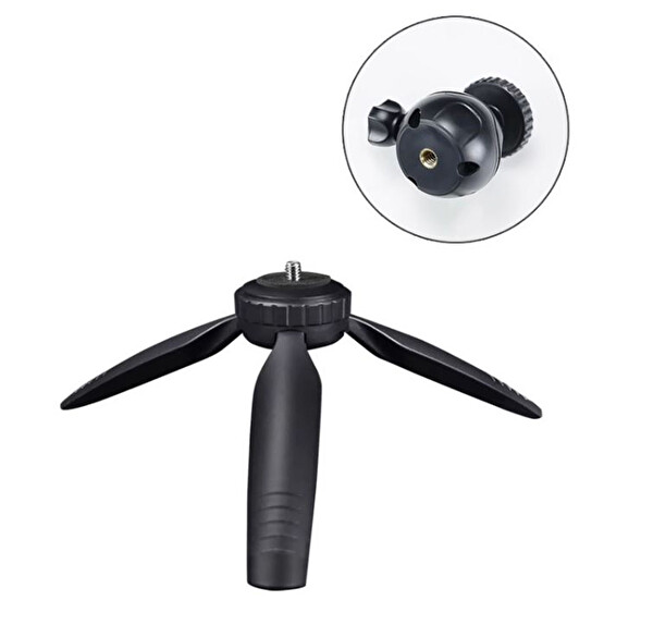 Ayex Pocket M2T 19 CM Yükseklik 2.5 KG Kapasite 360 Derece Döner Kafa Mini Masaüstü Tripod - Telefon Tutucu