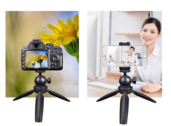 Ayex Pocket M2T 19 CM Yükseklik 2.5 KG Kapasite 360 Derece Döner Kafa Mini Masaüstü Tripod - Telefon Tutucu