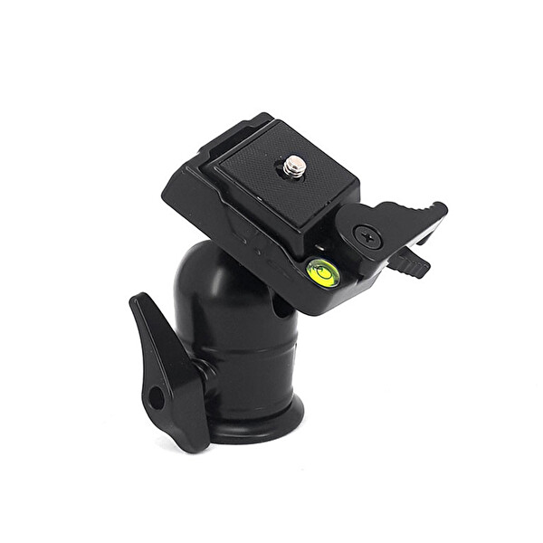 Ayex KH-8666 360 Derece Döner Quick-Release Su Terazili Metal Tripod Kafası