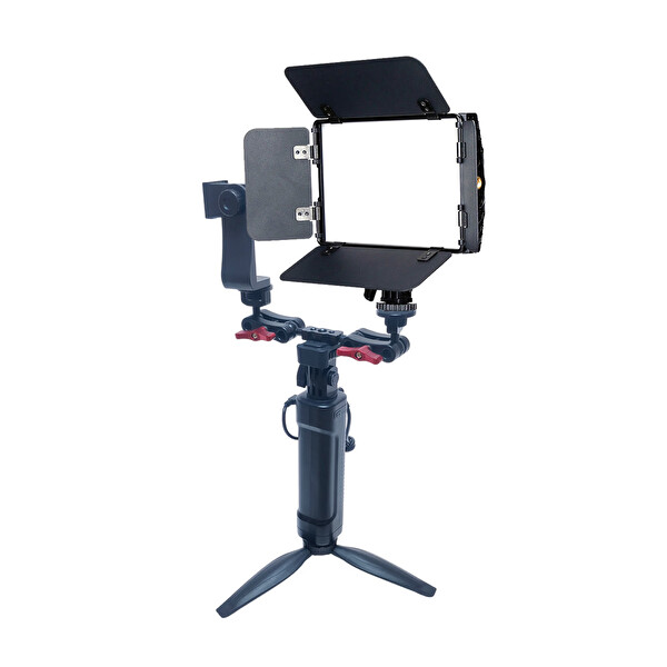 GDX CF-150C RGB Telefon Vlog Seti - El Tipi Powerbank Tripod Batarya