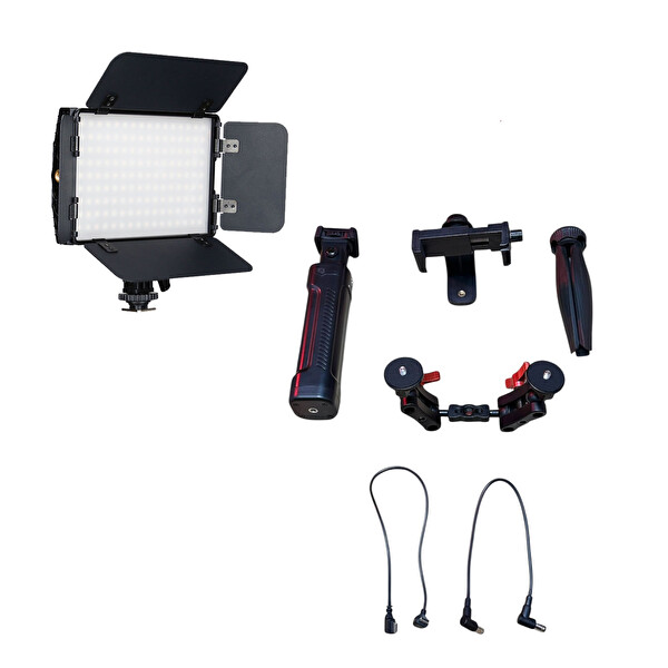 GDX CF-150C RGB Telefon Vlog Seti - El Tipi Powerbank Tripod Batarya