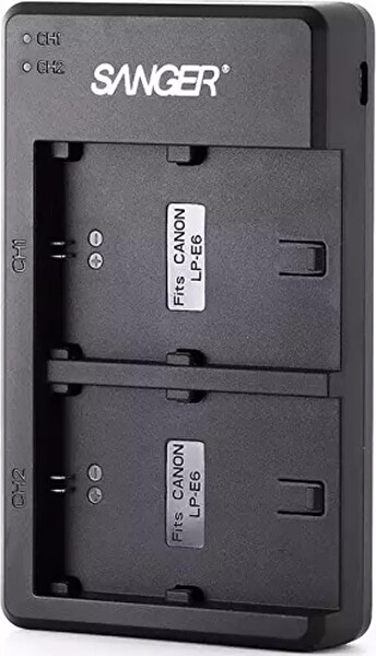 Sanger Canon LP-E6 İkili USB Fotoğraf Makinesi Şarj Aleti