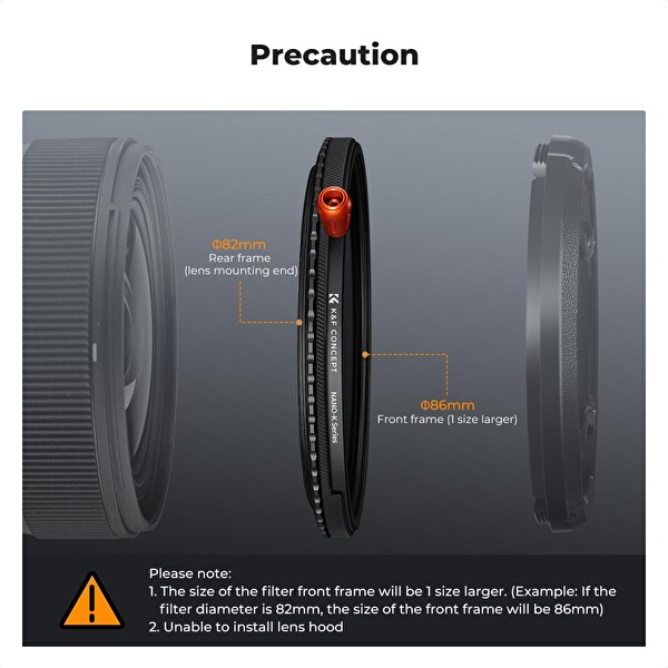 K&F Concept K&F 82mm 3 in 1 Filtre - ND2-32 1-5 Kademeli CPL ve Black Mist 1/4