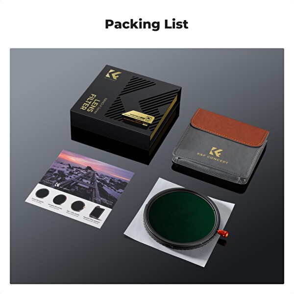 K&F Concept K&F 82mm 3 in 1 Filtre - ND2-32 1-5 Kademeli CPL ve Black Mist 1/4