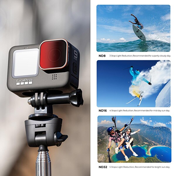 K&F Concept GoPro Uyumlu 6'lı Set - CPL + ND8 + ND16 + ND32 + ND64 + ND1000