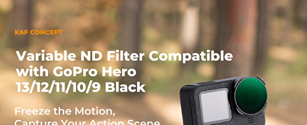 K&F Concept GoPro Uyumlu Variable ND2-32 Filtre - Hero 13-12-11-10-9 Uyumlu