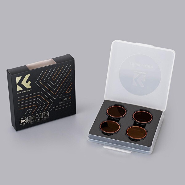 K&F Concept Gopro Uyumlu 4'lü Filtre Seti - ND8&PL + ND16&PL + ND32&PL + ND64&PL
