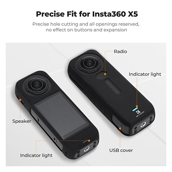K&F Concept İntsa 360 X5 Uyumlu Yumuşak Silikon Koruyucu