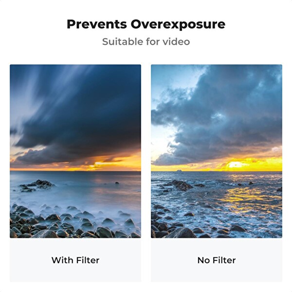 K&F Concept 52 MM Değişken ND Filtre ND8-128 (3-7 Kademeli ) HD Hidrofobik VND Nano-Xcel