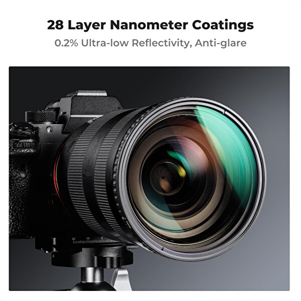K&F Concept 52 MM Değişken ND Filtre ND8-128 (3-7 Kademeli ) HD Hidrofobik VND Nano-Xcel