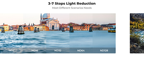 K&F Concept 55mm Değişken ND Filtre ND8-128 (3-7 Kademeli) HD Hidrofobik VND Nano-Xcel