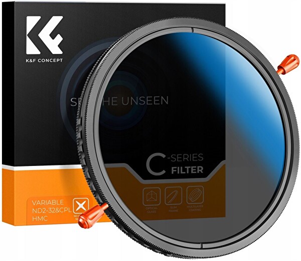 K&F Concept 77mm 2in1 Değişken ND2-ND32 + CPL Filtre - Nano -C Serisi Kaplama