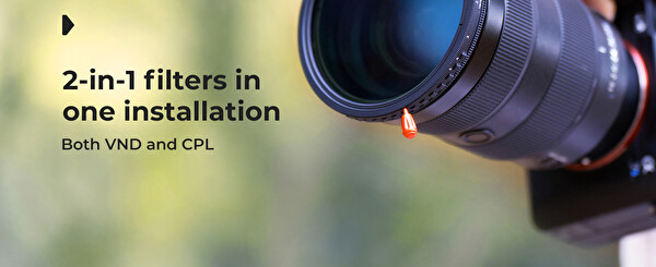 K&F Concept 72mm 2in1 Değişken ND2-ND32 + CPL Filtre - Nano -C Serisi Kaplama