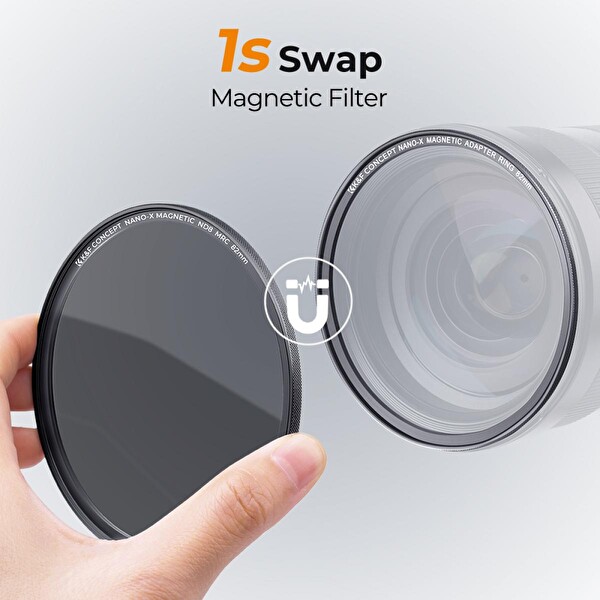 K&F Concept 58mm Magnetic Filtre Set- ND1000 - CPL - UV - Çanta
