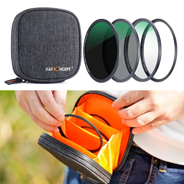 K&F Concept 77mm Magnetic Filtre Set - ND1000 - CPL - UV - Çanta
