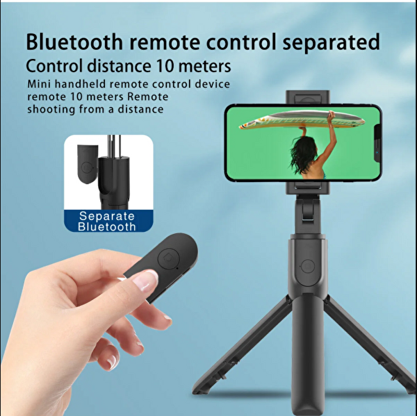 Pell Tripod L02 4'in 1 Bluetooth Kumandalı Tripod Selfie Çubuğu