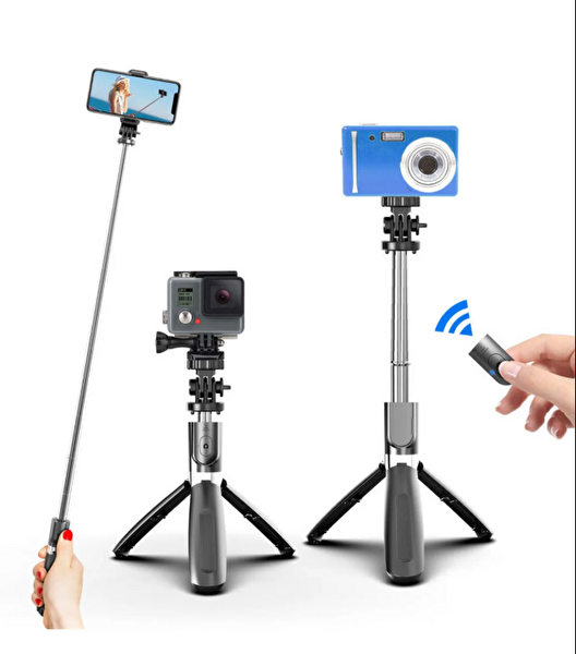 Pell Tripod L02 4'in 1 Bluetooth Kumandalı Tripod Selfie Çubuğu