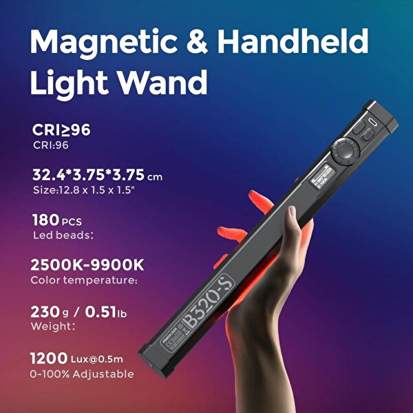 Photoolex B320S RGB Manyetik Led Tube Light