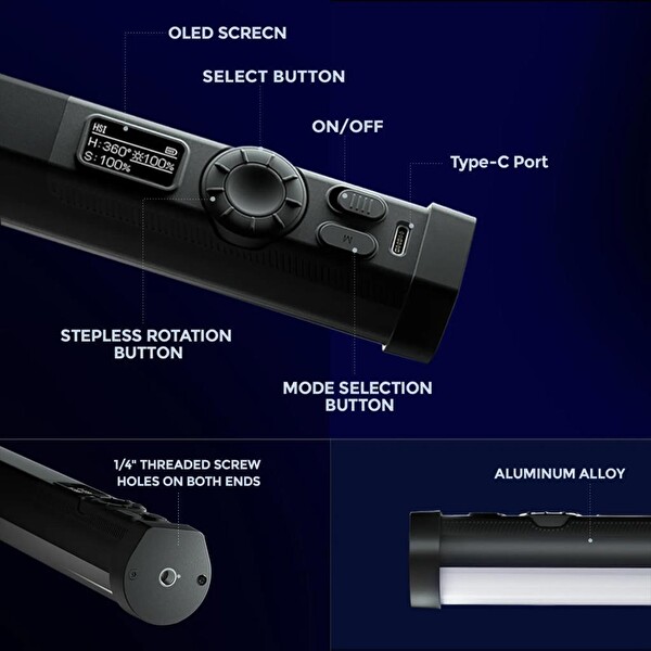 Photoolex B320S RGB Manyetik Led Tube Light