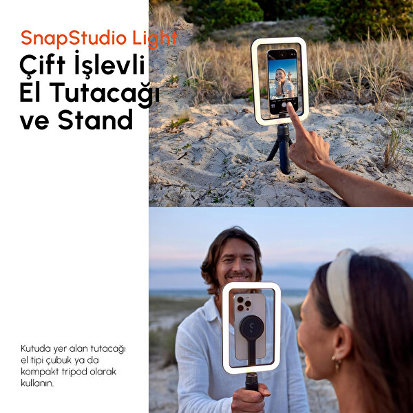 Shiftcam SnapStudio Light USB-C Şarj MagSafe Uyumlu Vlog ve Mobil Fotoğrafçılık Manyetik LED Ring Işık