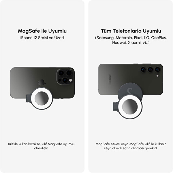 Shiftcam SnapStudio Light USB-C Şarj MagSafe Uyumlu Vlog ve Mobil Fotoğrafçılık Manyetik LED Ring Işık