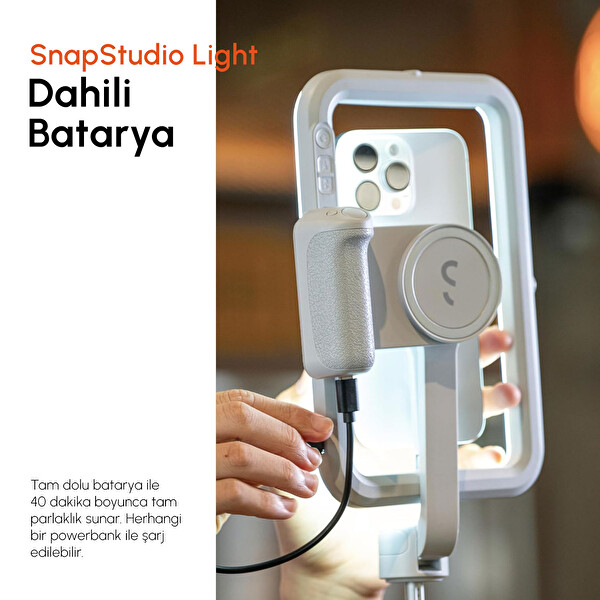 Shiftcam SnapStudio Light USB-C Şarj MagSafe Uyumlu Vlog ve Mobil Fotoğrafçılık Manyetik LED Ring Işık