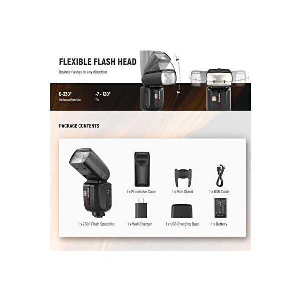 Neewer Z880-S Ttl Sony Uyumlu 76W Akülü Tepe Flaşı