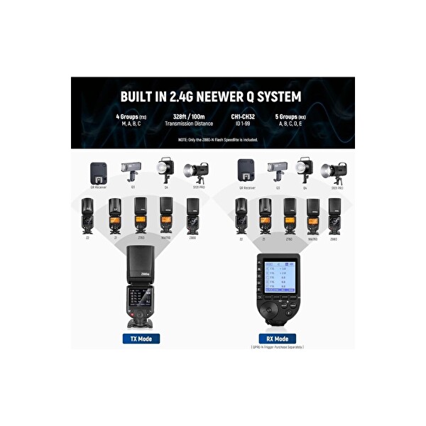 Neewer Z880-S Ttl Sony Uyumlu 76W Akülü Tepe Flaşı