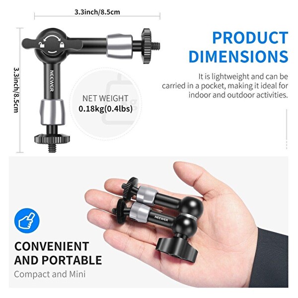 Neewer St-15 5.9'' 15CM 1/4'' Vidalı Magic Arm