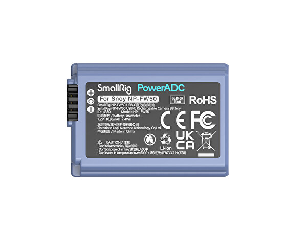 SmallRig 4330 Sony NP-FW50 USB-C Batarya